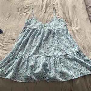 blue floral dress